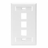 42080-3WSLeviton® QuickPort® 42080-3WS Standard Size Wallplate With ID Window, 1 Gang, 2-3/4 in W, Plastic, Flush Mount