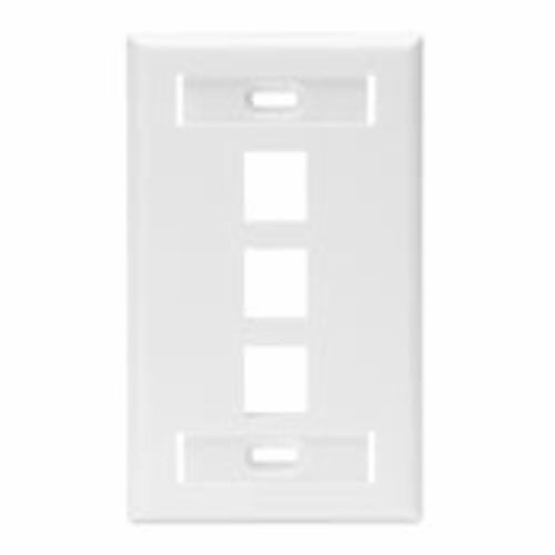 42080-3WSLeviton® QuickPort® 42080-3WS Standard Size Wallplate With ID Window, 1 Gang, 2-3/4 in W, Plastic, Flush Mount