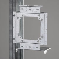 TB45PKnVent CADDY TB45PK Snap-On Box Mounting Plate With Far Side Support, For Use With Heavy Duty Telescoping Bracket and Metal or Wood Stud, 4 in, 4-11/16 in, 5 in Box Size, Steel