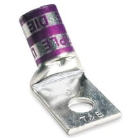 Color-Keyed® 54106UF 54100 1-Hole Non-Insulated Compression Lug With Peep Hole, Inspection Window, 4 AWG Copper Conductor, Die Code: 29, 1/4 in Stud, Copper