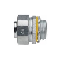EATON Crouse-Hinds Liquidator™ LT350 Liquid Tight Non-Insulated Straight Threaded Conduit Connector, 3-1/2 in Trade, Malleable Iron, Electro-Plated Zinc