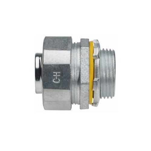 EATON Crouse-Hinds Liquidator™ LT350 Liquid Tight Non-Insulated Straight Threaded Conduit Connector, 3-1/2 in Trade, Malleable Iron, Electro-Plated Zinc