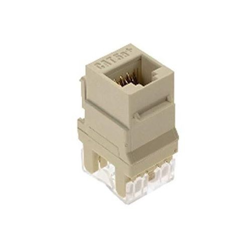 On-Q® WP3450LA Vertical Orientation Keystone Connector, Cat 5e Module, Surface Mount, 1 Port, Plastic, Light Almond