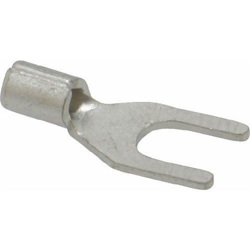 IDEAL® 83-6121 Non Insulated Bare Spade Terminal, 22 to 18 AWG, 8 in Stud, Tin Plated Brass