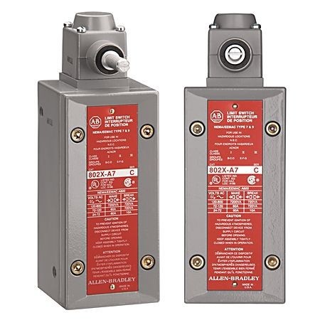 802X-B7Allen-Bradley, 802X-B7, Limit Switch, NEMA Type 4 and 13 Oiltight Construction, Top Push Rod, NEMA Type 7 and 9