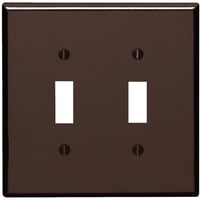 Leviton® 85109 Oversized Wallplate, 2 Gangs, 5.25 in H x 5.31 in W, Thermoset, Brown