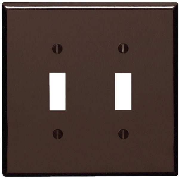 Leviton® 85109 Oversized Wallplate, 2 Gangs, 5.25 in H x 5.31 in W, Thermoset, Brown