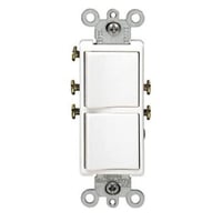 Leviton® Decora® 5634-W 3-Way Dual Grounding Combination Switch, 15 A, 120/277 VAC, 1 Poles