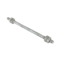 8872HUBBELL® 8872 Double Arming Bolt, 5/8 x 22 in, Steel, Galvanized, Square Nut
