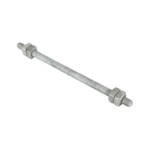 8872HUBBELL® 8872 Double Arming Bolt, 5/8 x 22 in, Steel, Galvanized, Square Nut
