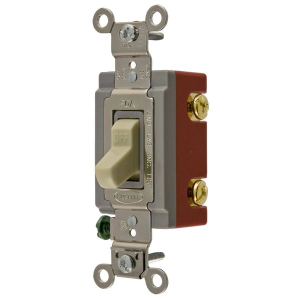 Wiring Device-Kellems HBL® HBL1222I 2-Position Extra Heavy Duty General Purpose Industrial Grade Toggle Switch, 120/277 VAC, 20 A, 5540 W