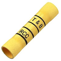 Data-Spec SheetSta-Kon® 2RC10X Vinyl Insulated Butt Splice Connector, 12 to 10 AWG Conductor, 1.31 in L, Copper, Yellow