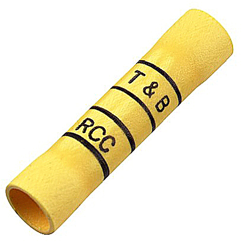 Data-Spec SheetSta-Kon® 2RC10X Vinyl Insulated Butt Splice Connector, 12 to 10 AWG Conductor, 1.31 in L, Copper, Yellow