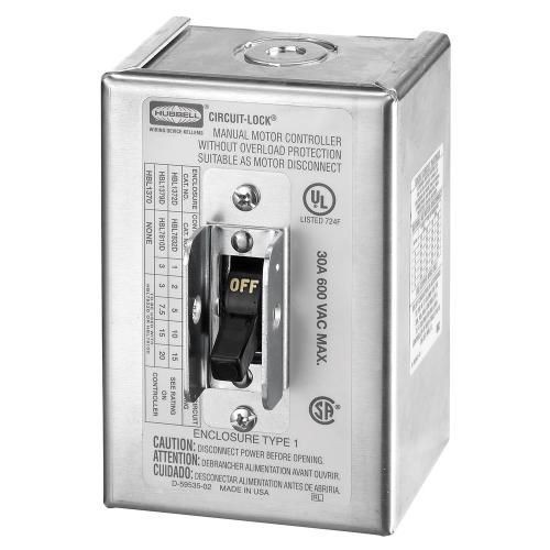 Wiring Device-Kellems Circuit-Lock® HBL1372D Disconnect Switch, 600 VAC, 30 A, 18000 W