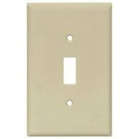 EATON 2034V-BOX Mid Size Toggle Switch Wallplate, 1 Gang, Thermoset, Ivory