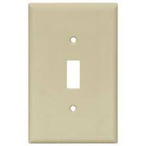 EATON 2034V-BOX Mid Size Toggle Switch Wallplate, 1 Gang, Thermoset, Ivory