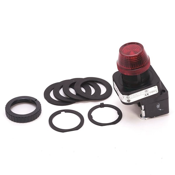 800H-QRH2RAllen-Bradley, 800H-QRH2R, 30.5mm Type 4/4X/13 Pilot Light, LED, Red, 12-130V AC/DC