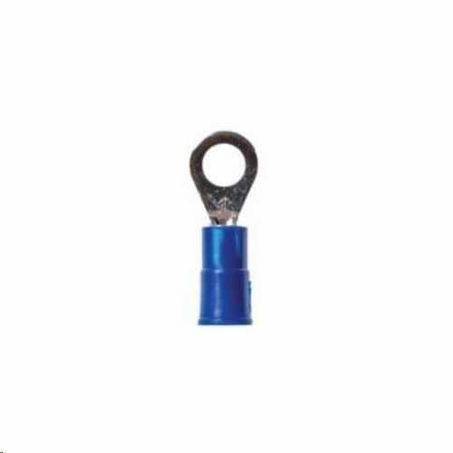 3M™ Scotchlok™ 051128-57438 Disconnect Insulated Standard Ring Terminal, 16 to 14 AWG Conductor, 0.73 in L, Butted Seam Barrel, Vinyl, Blue