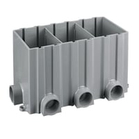 PREMISE WIRING PFBRG3 Fully Adjustable Floor Box With Metal Covers, Plastic, 257.4 cu-in, 3 Gangs, 8 Knockouts