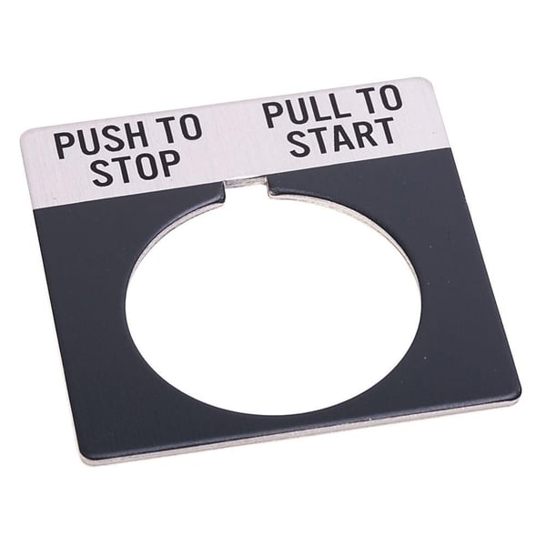 800T-X618Allen-Bradley, 800T-X618, 800T Legend Plate, Standard, Push-To-Stop/Pull-To-Start, Gray