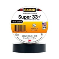 3M™ Scotch® 33+-3/4X76FT-1 Super 33+ Vinyl Electrical Tape, 3/4 in x 76 ft, 1 in Core, Black