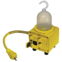 Woodhead® 3290-3 130135 Illuminated Multiple Outlet Box With Flip Lid, Rubber, 4 Outlets