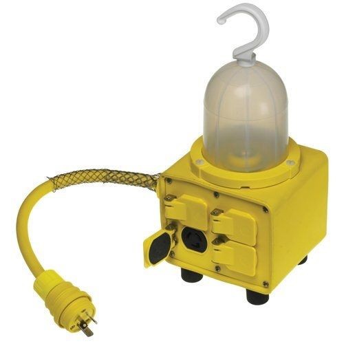 Woodhead® 3290-3 130135 Illuminated Multiple Outlet Box With Flip Lid, Rubber, 4 Outlets