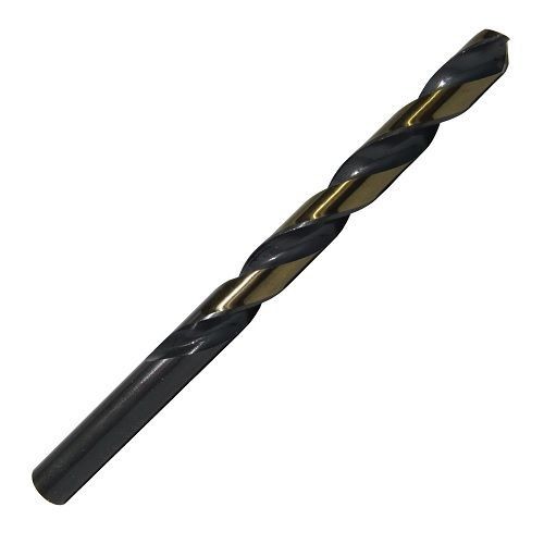 KFD® KFD9/64 Heavy Duty Premium Quality Jobber Length Drill Bit, 9/64 in Drill - Fraction, 0.1406 in Drill - Decimal Inch, 135 deg Point, HSS, Black/Gold