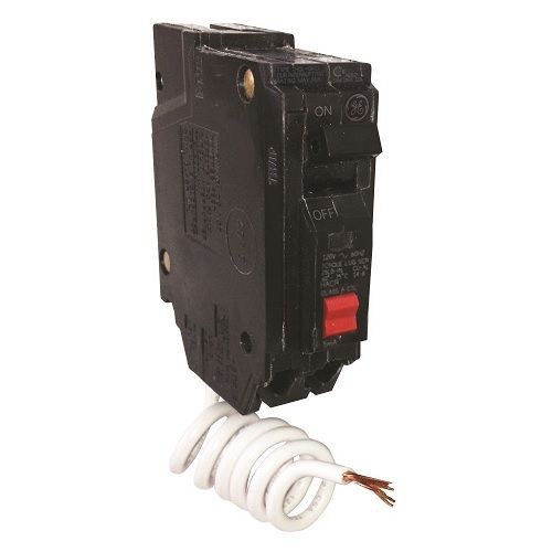 THQL1120PGFTGeneral Electric Ground Fault Circuit Breaker, 20 A, 120 VAC, 10 kAIC, Plug-On, 1 Pole, Aluminum