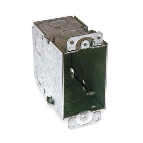 RACO® 590 Gangable Switch Box, Steel, 18 cu-in, 1 Gang, 1 Outlet, 9 Knockouts