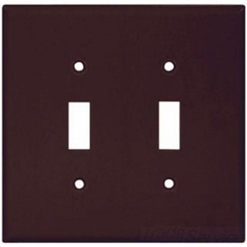 EATON Arrow Hart™ Eaton Wiring Devices 2039B-BOX 2000 Mid-Sized Toggle Switch Wallplate, 2 Gangs, 4.87 in H x 4.94 in W, Thermoset, Brown