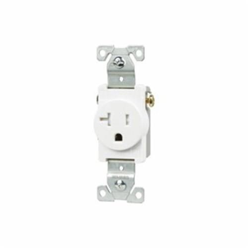 TR775W-BOX-SPEATON Arrow Hart™ Eaton Wiring Devices TR775W-BOX-SP TR775 Recessed Single Tamper-Resistant Straight Blade Receptacle With Clock Hanger, 125 VAC, 15 A, 2 Poles, 3 Wires, White