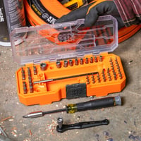 32787Klein® 32787 Precision Screwdriver and Ratchet Set, 64 Pieces, Steel