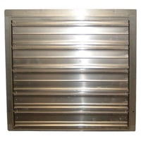 TPI CES30 CES Heavy Duty Standard Exhaust Shutter, For Use With 30 in Belt Drive Exhaust Fan, 30 x 30 in Inside Frame, 33 in Outside Frame, Aluminum