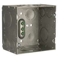 260RACO® 260 Conduit Box, Steel, 66.7 cu-in Capacity, 2 Gangs, 12 Knockouts