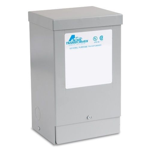 Acme Electric® T253111S Dry Distribution Encapsulated Low Voltage Isolation Transformer, 600 VAC Primary, 120/240 VAC Secondary, 1.5 kVA Power Rating, 60 Hz, 1 ph Phase