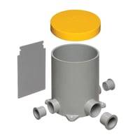 FLBC4500Arlington FLBC4500 Adjustable Non-Metallic Floor Box With Plug, Plastic, 1 Gang, 5.95 in L x 6.156 in W x 6.156 in H