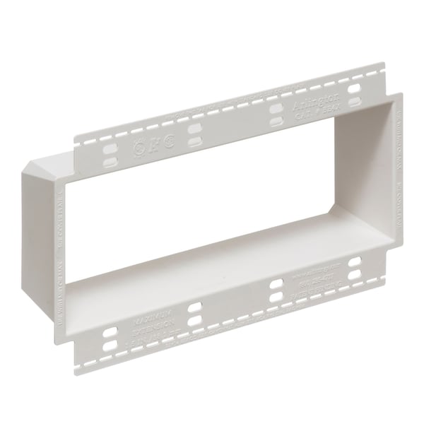 BE4XArlington BE4X Box Extension, 4 Gangs, 4-5/8 in L x 7.749 in W, Plastic