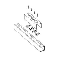 B-Line B166-22ZN 4-Hole Splice Clevis, 7-1/4 in L, For Use With B22, B24, B26 Channel, Steel