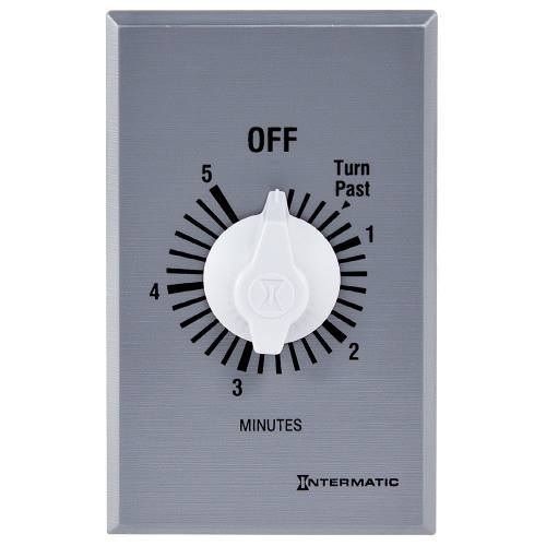 Intermatic® FF5M FF Series Auto Off Commercial Mechanical Spring Wound Timer, 5 min Setting, 125/257 VAC, 1 hp, 2 hp hp, 1NO/SPST Contact, 1 Poles