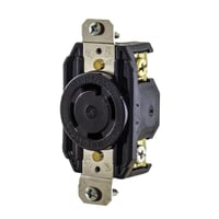 Wiring Device-Kellems Select Spec™ Twist-Lock® L1430R Heavy Duty Grounding Standard Single Locking Receptacle, 125/250 VAC, 30 A, 3 Poles, 4 Wires, Black