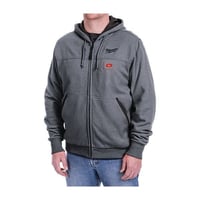 302G-20LMilwaukee® M12™ 302G-20XL Insulated Heated Hoodie, XL, Gray, Cotton/Brushed Tricot Lining/Polyester, 44 to 46 in Chest, Resists: Water and Wind