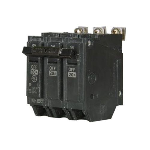 GE Q-Line® THHQB32020 Type THHQB Compact Molded Case Circuit Breaker, 240 VAC, 20 A, 22 kA Interrupt, 3 Poles, Thermal Magnetic/LI/Non-Interchangeable Trip