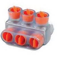 Homac® CSB-350-3 2-Way 3-Outlet Dual Rated Encapsulated Multi-Tap Cable Block, Stranded Aluminum/Copper Conductor, Aluminum