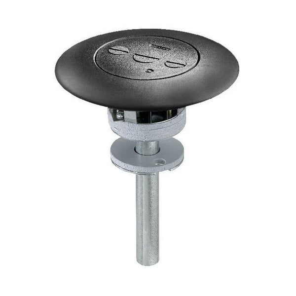 Wiring Device-Kellems ScrubShield™ SystemOne™ PT73FFSDBK 1-Piece 3-Service Flush Standard Sized Poke-Through Assembled Unit, 3 in Hole, 7 in Dia Cover, Composite