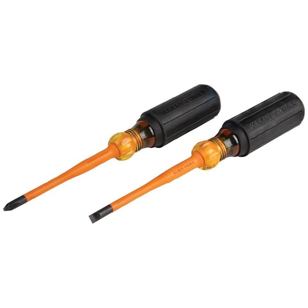 33732INSKlein® 33732INS Slim-Tip Screwdriver Set, 2 Pieces, ASTM F-1505-16, IEC 60900:2018, Plastic/Steel