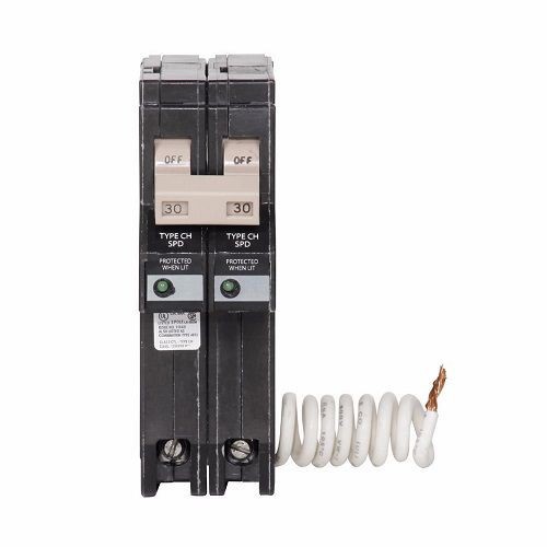 CHN230SURCutler-Hammer CHN230SUR Residential Surge Breaker, 2 Poles, 30 A, 120 to 240 V, Pigtail, Neutral