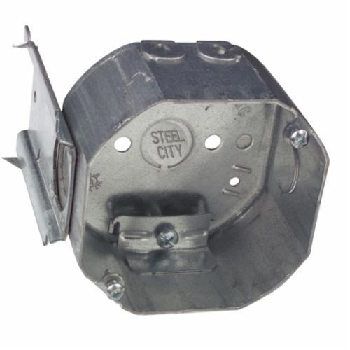 54171-NLSteel City® 54171-NL Drawn Style Ceiling Box, Steel, 22.5 cu-in Capacity, 1 Outlets, 2 Knockouts, 2-1/8 in D