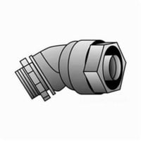 4Q-4150TO-Z/Gedney 4Q-4125T Concretetight Liquid Tight Oiltight Raintight Conduit Connector With Insulated Throat, 1-1/4 in Trade, 45 deg, Malleable Iron, Zinc Electroplated