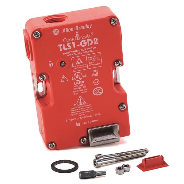 440G-T27175Allen-Bradley, 440G-T27175, Guard Locking Switch - 440G TLS-GD2: Solenoid Voltage: 24V AC/DC, Contacts(Safety and Aux): 2 Normally Closed, 1 Normally Open, Actuator: Standard, Conduit Entry: 1/2 in NPT Adapter